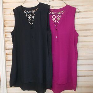 IZ Byer Sleeveless Sheer Blouse Bundle